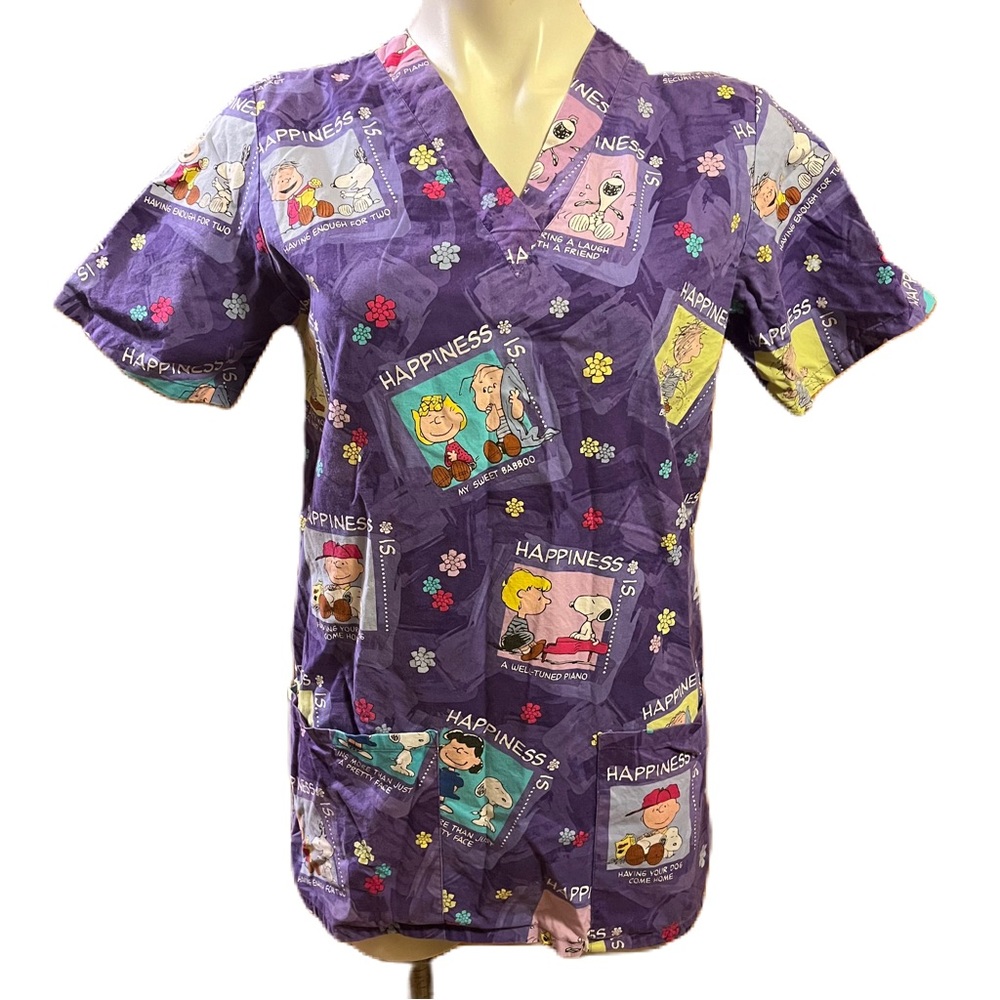 Peanuts purple scrub top